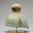 Ceremonial helmet? / funerary crown? inscribed for the Osiris Hor-Psamtik, Faience