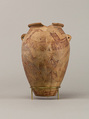 Decorated ware jar illustrating boats, Pottery, paint