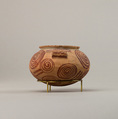 Decorated ware jar illustrating spirals, Pottery, paint