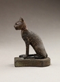 Cat, Cupreous metal, precious metal inlay