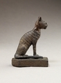 Cat, Cupreous metal, precious metal inlay