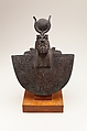 Aegis with the head of a goddess, Cupreous metal; stone, paint