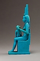 Statuette of Isis nursing Horus, Faience