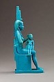 Statuette of Isis nursing Horus, Faience