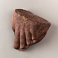 toes from left foot of a statue, Red quartzite