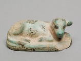 Figurine of a recumbent calf, Faience