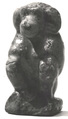Baboon figurine, Glazed steatite