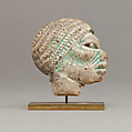 Nubian head inlay, Faience