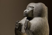 Statuette depicting a worshipping baboon, Meta-siltstone