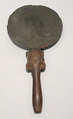 Mirror with a Lotus Handle Decorated with the Head of Bes, Bronze or copper alloy