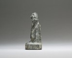 Group statuette of two men and a woman, Steatite