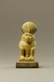 Amulet Depicting a Baboon Wearing a Lunar Disk and Uraeus, Faience