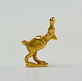 Quail chick amulet, Gold