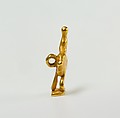 Quail chick amulet, Gold