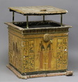 Canopic Chest of Khonsu, Wood, gesso, paint, varnish