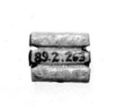 Bead of three parallel tubes, Faience