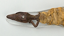 Sacred animal mummy of crocodile, Linen, animal remains