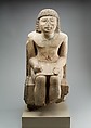 Seated Statue of the Nomarch Idu II of Dendera, Limestone, traces of pigment