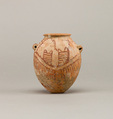 Decorated ware jar depicting two boats, Pottery, paint