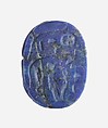 Scarab Inscribed with the Name and Titles of Vizier Djedkhonsuiufankh, Lapis lazuli