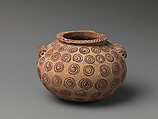 Decorated ware jar with spiral design, Pottery, paint