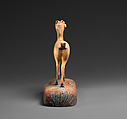 Gazelle, Ivory (elephant), wood, blue-pigment inlay