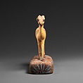 Gazelle, Ivory (elephant), wood, blue-pigment inlay