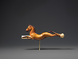 Whip Handle in the Shape of a Horse, Ivory, garnet, paint