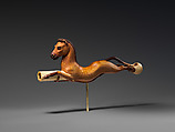 Whip Handle in the Shape of a Horse, Ivory, garnet, paint