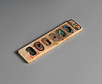 Painter's Palette Inscribed with the Name of Amenhotep III, Ivory, pigment
