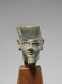 Head of Amun with inlaid eyes, Egyptian blue