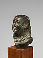 Bald-headed Man Wearing Gold Collars, Steatite or schist