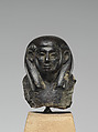 Head and chest of a shabti figure, Steatite or serpentinite