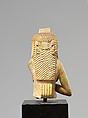 Upper part of a figure of Isis nursing Horus, Faience