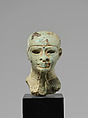 Head of Ptah, Egyptian blue, gold leaf