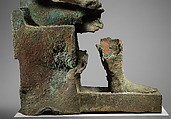 Statue of lion-headed Wadjet inscribed for Minirdis, son of Panehsy and of Aarwt(?) whose parents are Horwedja and Nitocris, Leaded bronze