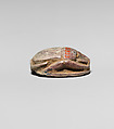 Scarab Inscribed with the Name of Sethnakht, Steatite, traces of green glaze