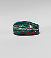 Scarab with Representation of an Enthroned King, Bright green glazed steatite