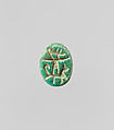 Scarab with Figure of Seth-Baal on a Lion, Faience