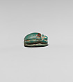 Scarab with the Representation of a Fish, Green glazed faience