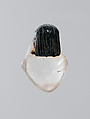 Amulet, Heart with human head, Rock crystal, steatite, carnelian