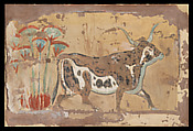 Bull in a Papyrus Swamp, Palace of Amenhotep III, William J. Palmer-Jones  British, Tempera on paper