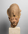 Head of King Seti II Wearing the Blue Crown, Quartzite, paint