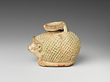 Aryballos (perfume jar) in the shape of a hedgehog, Faience