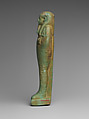 Shabti of the Treasurer of Lower Egypt Pa-abumeh, called Psamtik-seneb, Faience