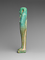 Shabti of the Commander of the Royal Fleet Tjanenhebu, Faience