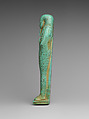 Shabti of the Commander of the Royal Fleet Tjanenhebu, Faience