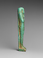 Shabti of the Commander of the Royal Fleet Tjanenhebu, Faience
