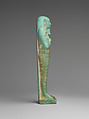 Shabti of the Commander of the Royal Fleet Tjanenhebu, Faience
