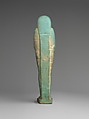 Shabti of the Commander of the Royal Fleet Tjanenhebu, Faience